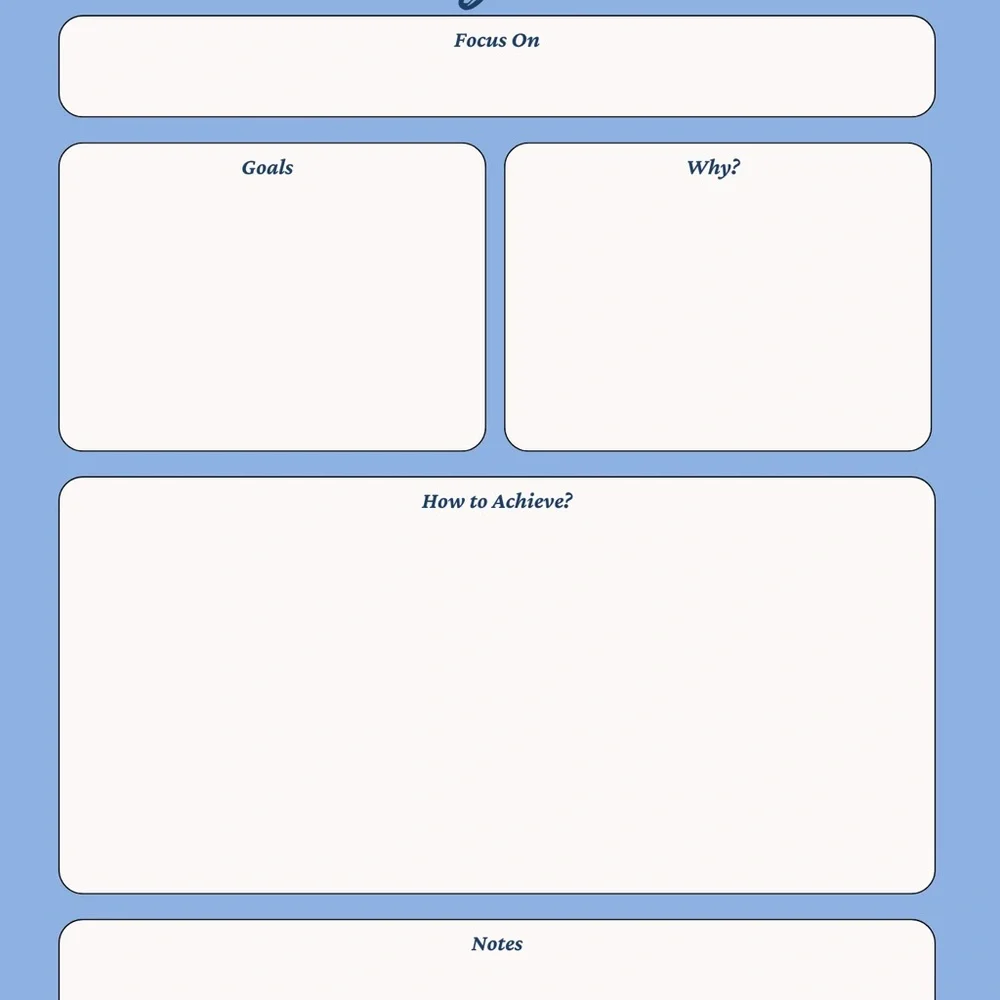 The Progress Goals All-in-One Planner - Blue Floral Design